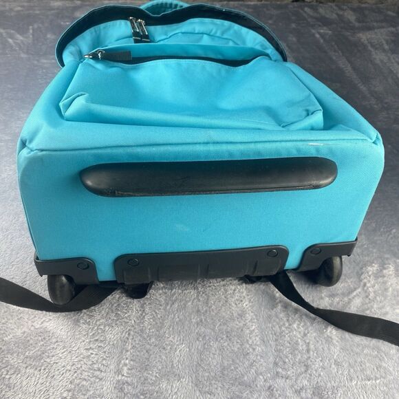 JanSport Driver 8 Rolling Backpack Travel Bag Carry On with Wheels Teal Blue - Picture 5 of 15